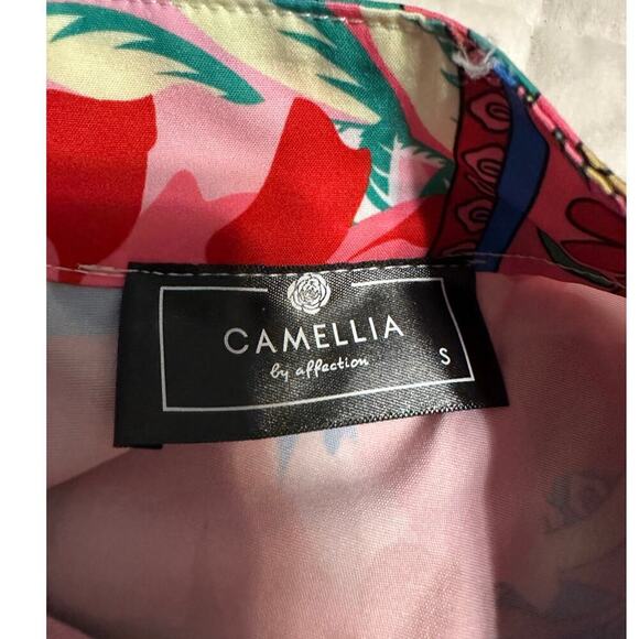 Camellia by Affection Floral Paisley Dress Size Small Spring Flowy Knee Length - Picture 4 of 6